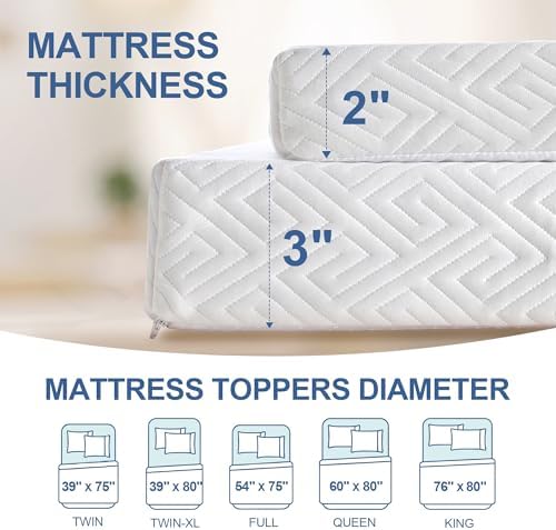 Eiayeebil 2 Inch Memory Foam Mattress Topper Twin