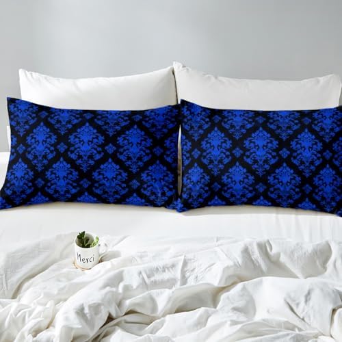 Erosebridal Blue Damask Duvet Cover Set Toddler Size 1