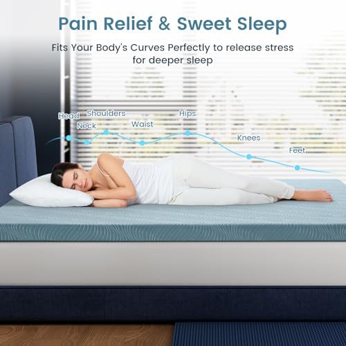 UniPon 4 Inch Firm Gel Mattress Topper for Back Pain Relief