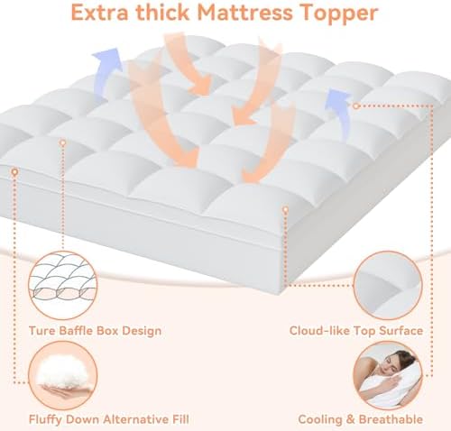 Topllen Twin Mattress Topper for Back Pain Relief