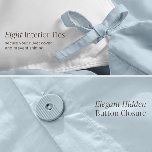Bare Home Organic Cotton Duvet Cover Set - TwinTwin XL Winter Blue 1
