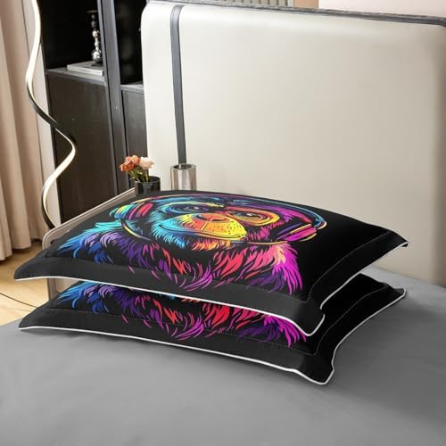 Feelyou Cotton Duvet Cover Set with Cool Monkey Design