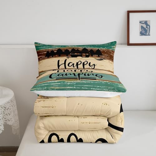 Erosebridal Happy Camping Queen Comforter Set