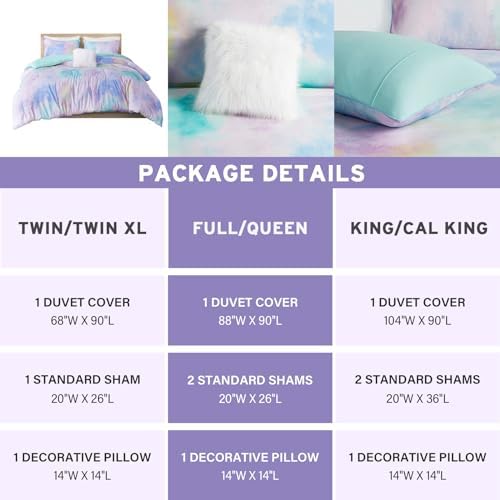 Intelligent Design Tie Dye Duvet Cover Set with Aqua Finish