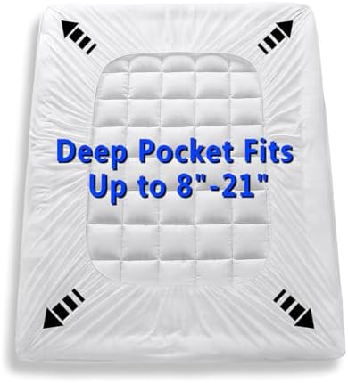 GERHOME King Size Quilted Fitted Mattress Pad Cover