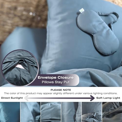 GREENLEAF King Duvet Cover Set - 4 Piece Ocean Blue