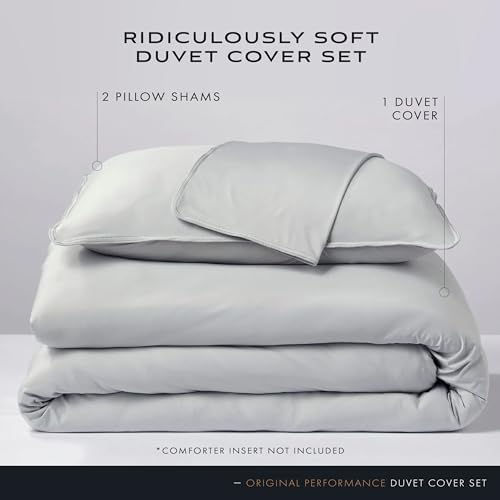 SHEEX Cooling Duvet Cover Set with Pillow Shams Pearl Blue