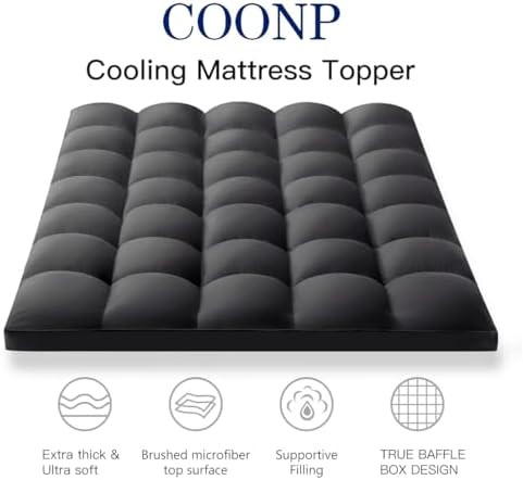 COONP King Mattress Topper with Cooling Plush and Deep Pocket
