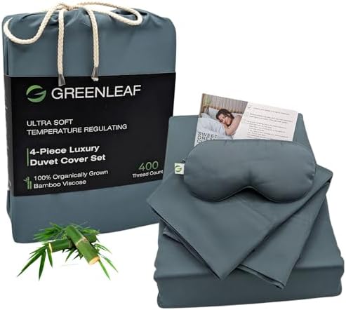 GREENLEAF King Duvet Cover Set - 4 Piece Ocean Blue