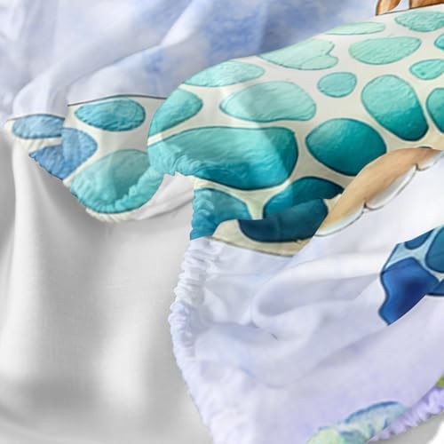 Turtle Pattern Twin Sheet Set 4Pcs Ocean Life Kids Bedding