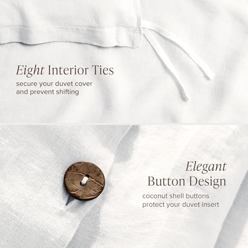 Bare Home Linen Duvet Cover Set - TwinTwin XL Soft White