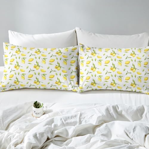 Feelyou Lemon Print Bed Sheet Set for Kids