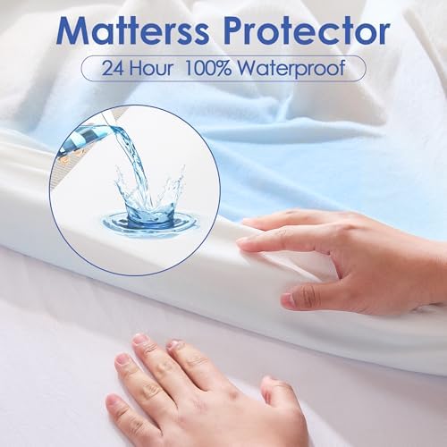 HALANS King Waterproof Mattress Protector Breathable Fitted Sheet