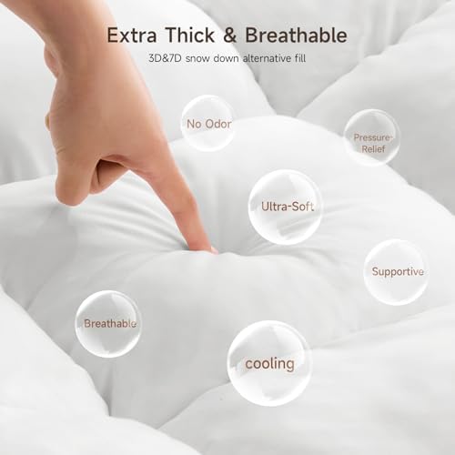 ONBRILL Mattress Topper Queen 80x60x2 with Memory Foam