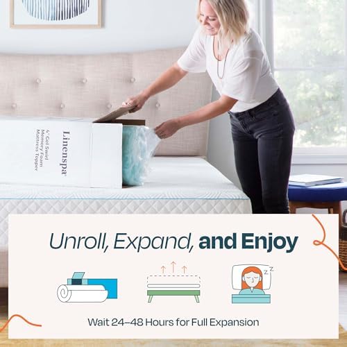 Linenspa 4 Inch Gel Swirl Memory Foam Mattress Topper Cool Comfort