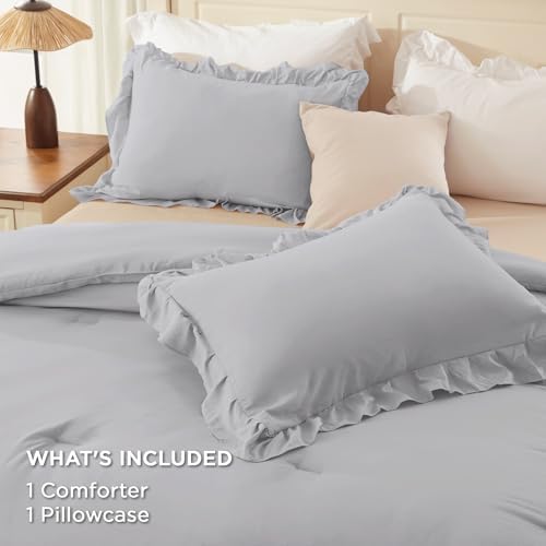 Andency Light Gray Twin Comforter Set 2 Pieces 1