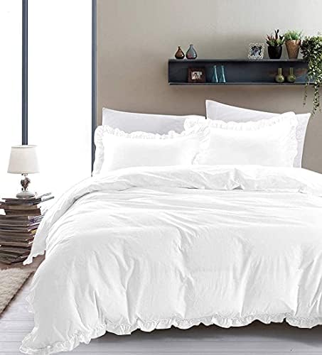 100 Cotton 600 Thread Count Frilled Duvet Cover Set
