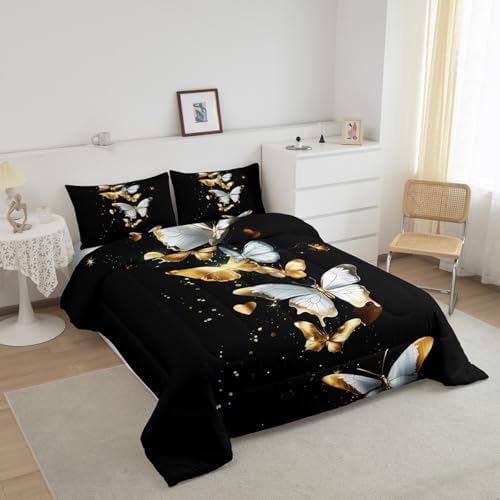 Feelyou Butterfly Comforter Set Queen Size