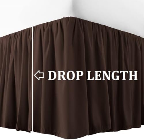 3 Sided SplitOpen Corner Dust Ruffled Bed Skirt in Chocolate