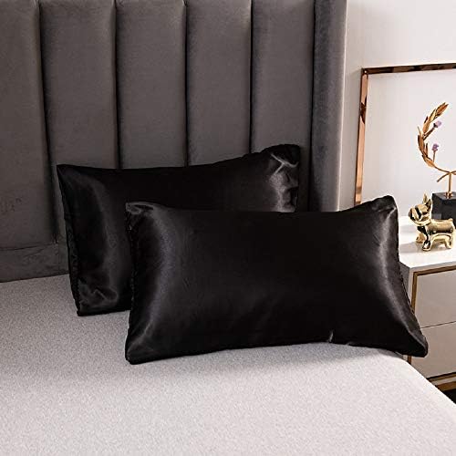 Erosebridal Black Silk Comforter Cover Set Queen Size