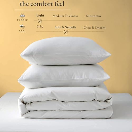 3 Side Zipper Queen Duvet Cover Set - White