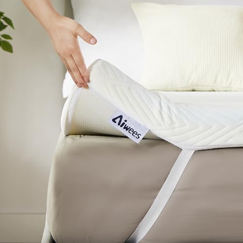 Aiwees 3 Inch Mattress Topper Cooling Memory Foam Back Pain Relief