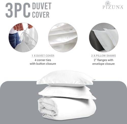 Pizuna Pure 100 Cotton King Duvet Cover Set