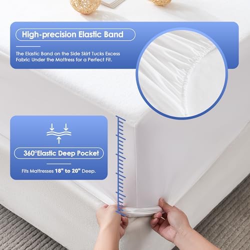 HALANS King Waterproof Mattress Protector Breathable Fitted Sheet