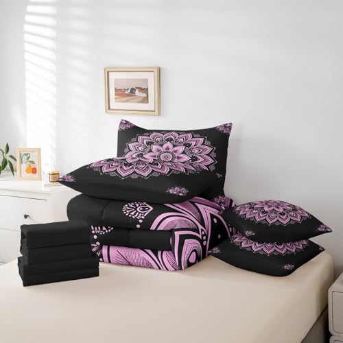 Erosebridal Bohemian Mandala Comforter Set 7pcs Queen Size