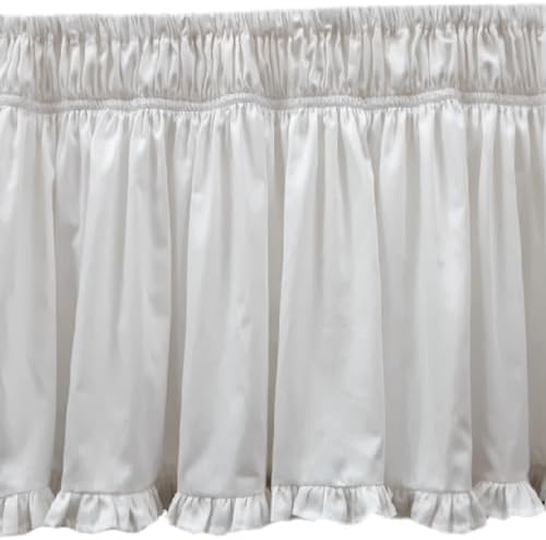 3-Sided Elasticated Ruffle Bed Skirt White 700 TC Egyptian Cotton