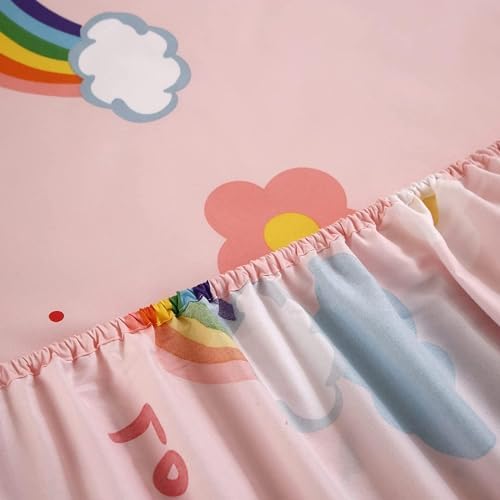 SDY 3PCS Rainbow Fitted Sheet Set for Kids
