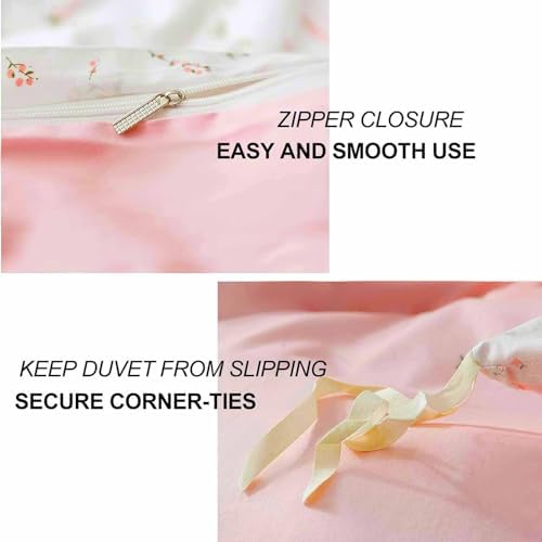 Nanko Pink Floral Duvet Cover Set 3 Piece