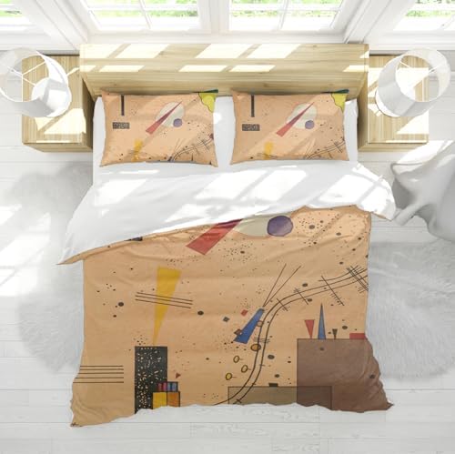 HOBBOY 3-Piece Duvet Cover Set with Zipper Pillowcases 1