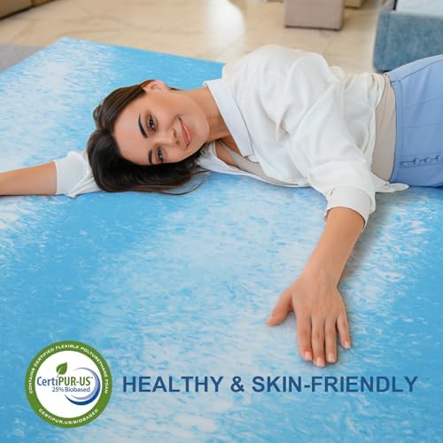 Bynex 3 Inch Twin Memory Foam Mattress Topper with Cooling Gel 1