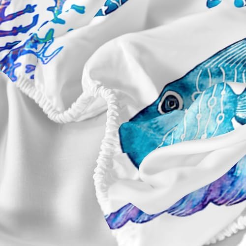 XYNHML Blue Sea Turtle 4PCs Queen Bedding Set
