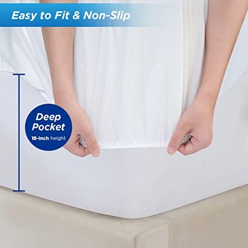 Foifope Waterproof Mattress Pad Terry Cotton Deep Pocket Cover 1