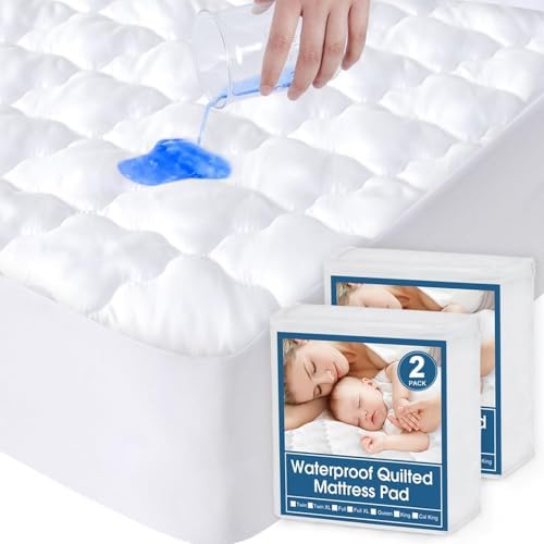 SPRINGSPIRIT 2 Pack Twin Mattress Protector Waterproof Quilted