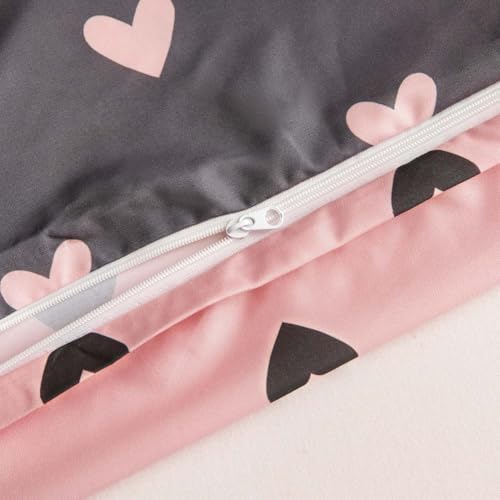 Nayoroom Heart Duvet Cover Set Queen Size Reversible