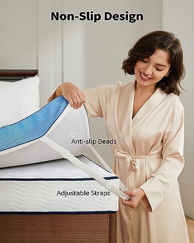 PERLECARE 3 Inch Memory Foam Mattress Topper for Back Pain Relief