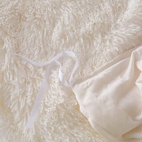 EMME Plush Shaggy Queen Duvet Cover Set 3 Pieces