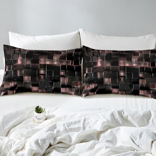 Erosebridal Black and Light Pink Duvet Cover Set