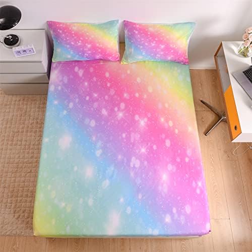 URLINENS Rainbow Sheets Twin 3 Piece Set