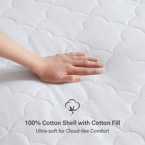 Sleep Philosophy King Mattress Pad - Cotton Quilted Breathable Protector 1