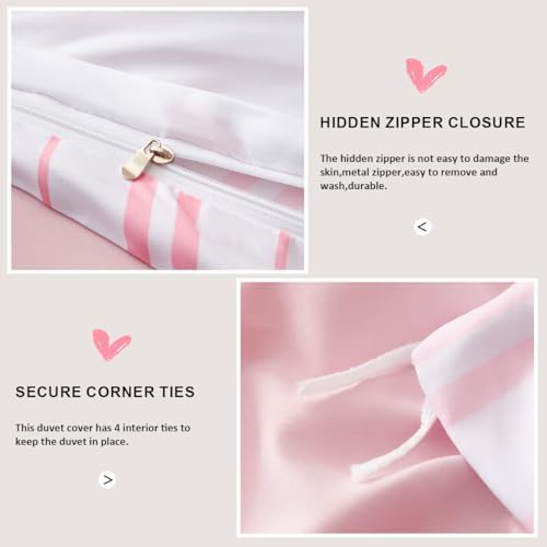 Erwinmu Heart Pattern Duvet Cover Set Twin Size
