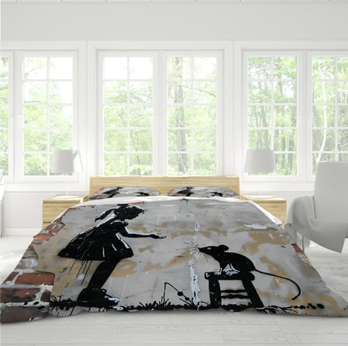 HOBBOY Street Graffiti Art Duvet Cover Set 3 Pieces Twin XL