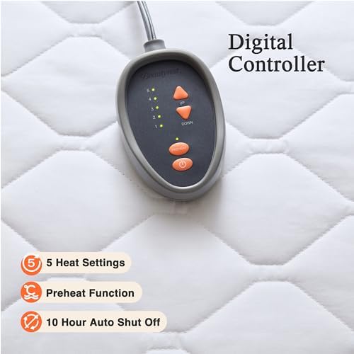 Beautyrest Heated Mattress Pad with 5 Heat Settings - Twin XL Size