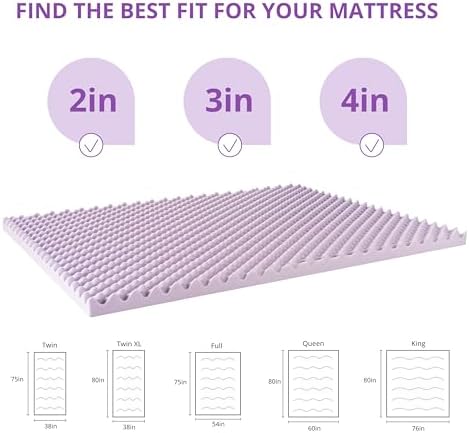 EGOHOME Egg Crate Memory Foam Mattress Topper 3 Inch Twin