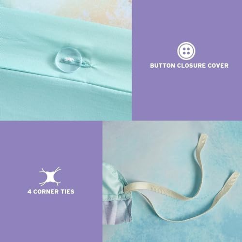 Intelligent Design Tie Dye Duvet Cover Set with Aqua Finish