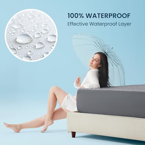 Sleep Zone Queen Cooling Mattress Pad with Waterproof Protection