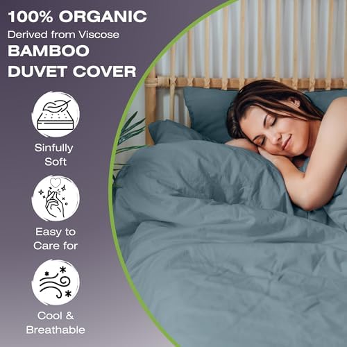 GREENLEAF King Duvet Cover Set - 4 Piece Ocean Blue